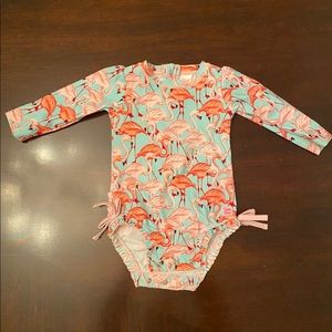 Ruffle Butts rash guard swim suit